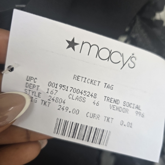 $249 XSCAPE Off-The-Shoulder Floral-Sleeve Gown Sz 6 Black Cocktail Party - Picture 9 of 16